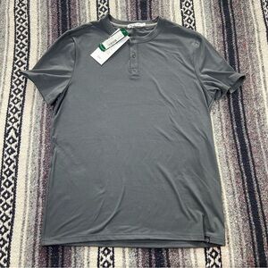 New NWT Men’s Threads 4 Thought Charcoal Short Sleeve Henley Small S